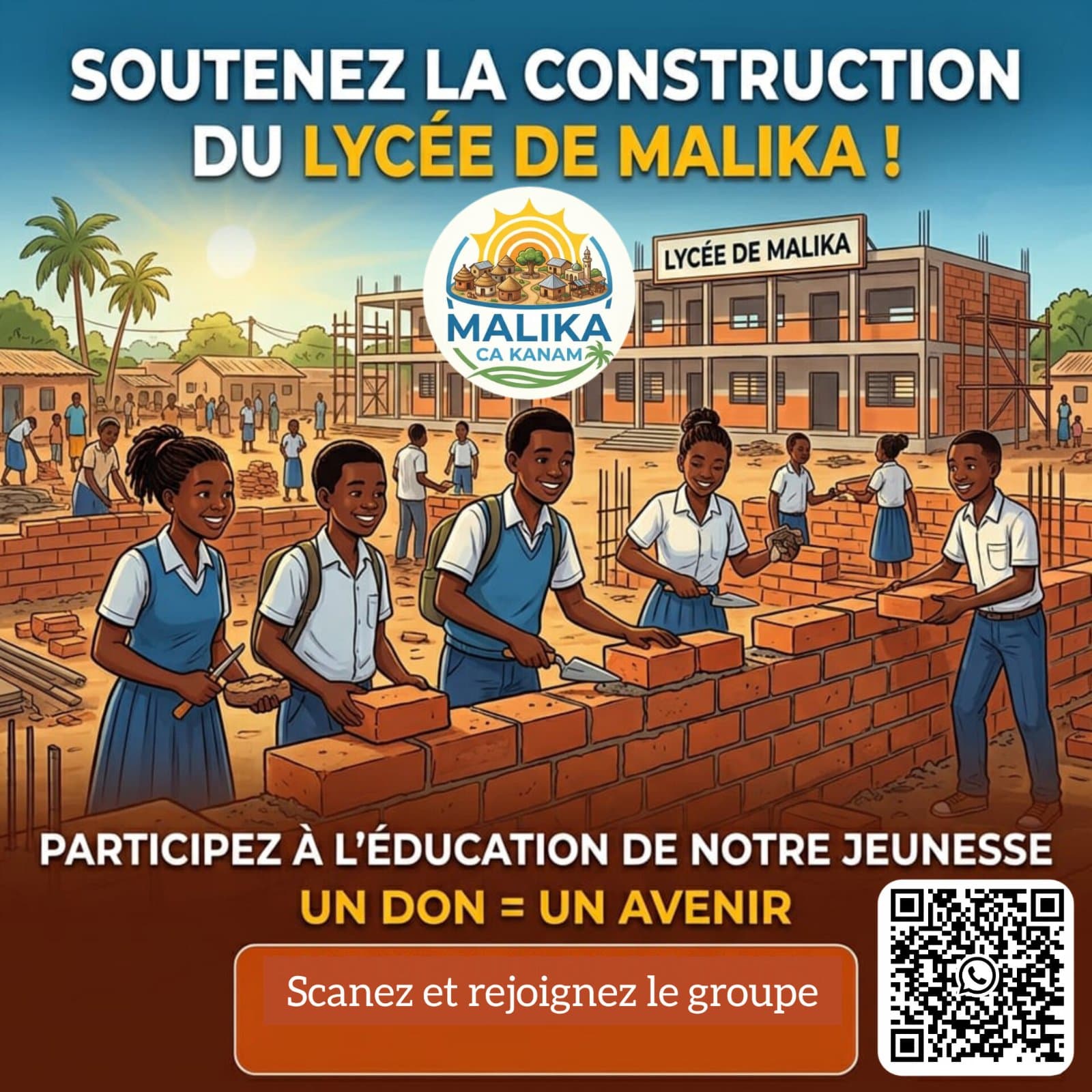 Soutenez la je construction du lycée de Malika